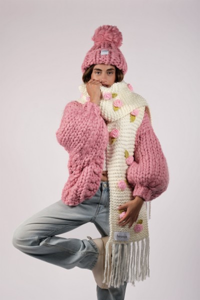 Basic Pembe Yün Hırka