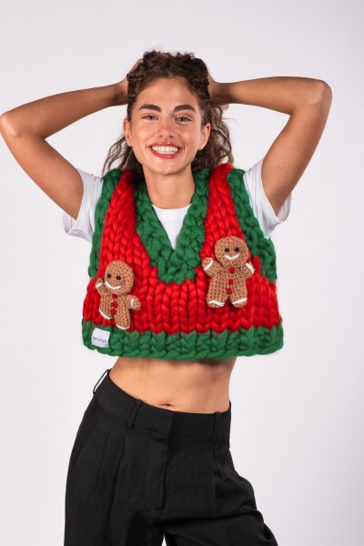 Gingerbread El Örgüsü Süveter