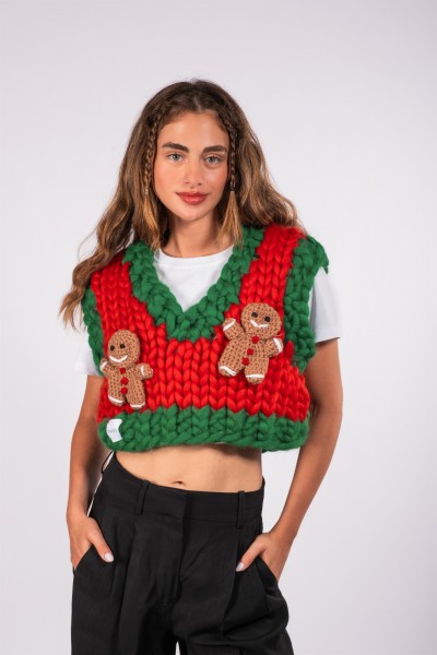 Gingerbread El Örgüsü Süveter
