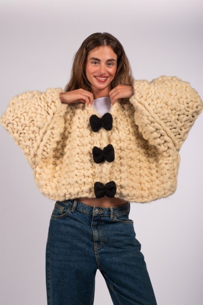 Bubblegum Hand-Knitted Cardigan