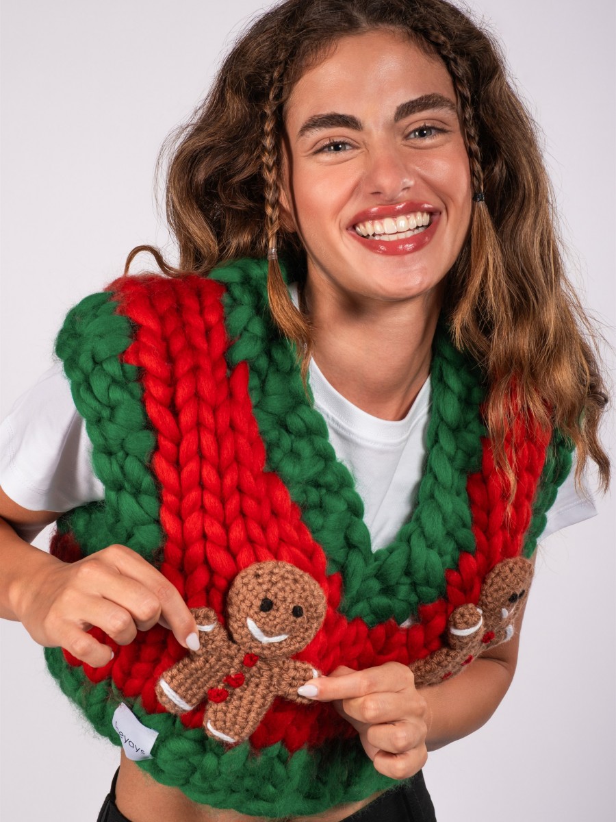 Gingerbread Hand-Knitted Vest