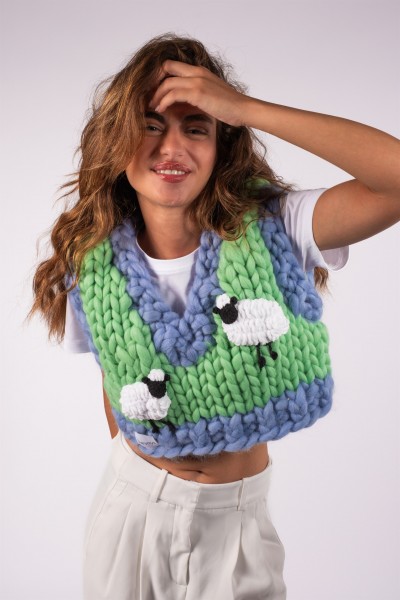 Sheep Hand-Knitted Vest