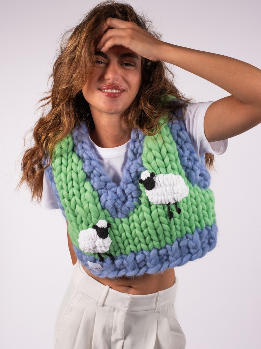 Sheep Hand-Knitted Vest